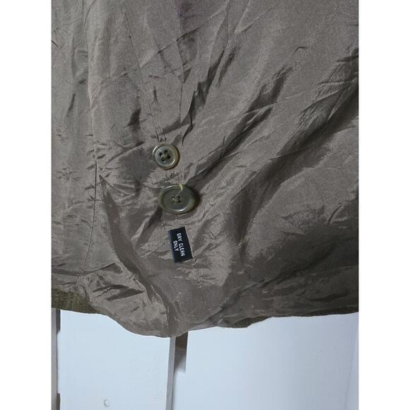 Linda Allard Ellen Tracy Wool Blazer Jacket Size 14 Olive Green Academia Career - Picture 3 of 10